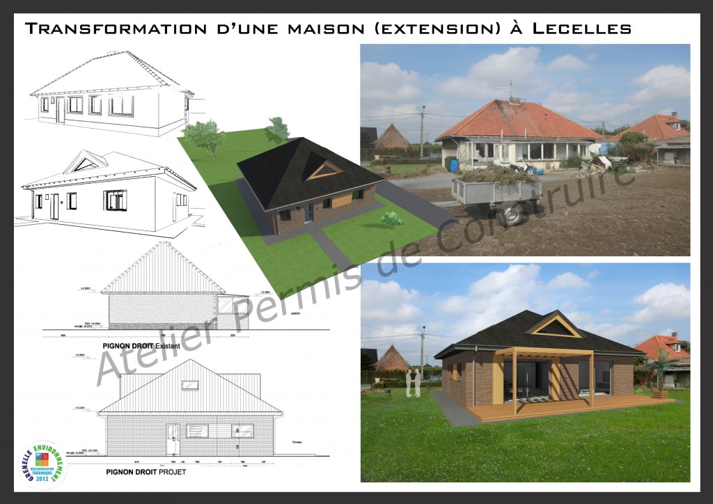 13.23. Atelier permis de construire - Extension maison Lecelles