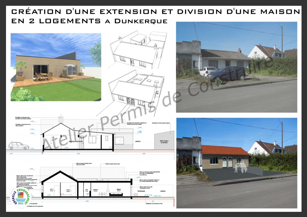 14.02 Extension de maison Dunkerque - Atelier permis de construire