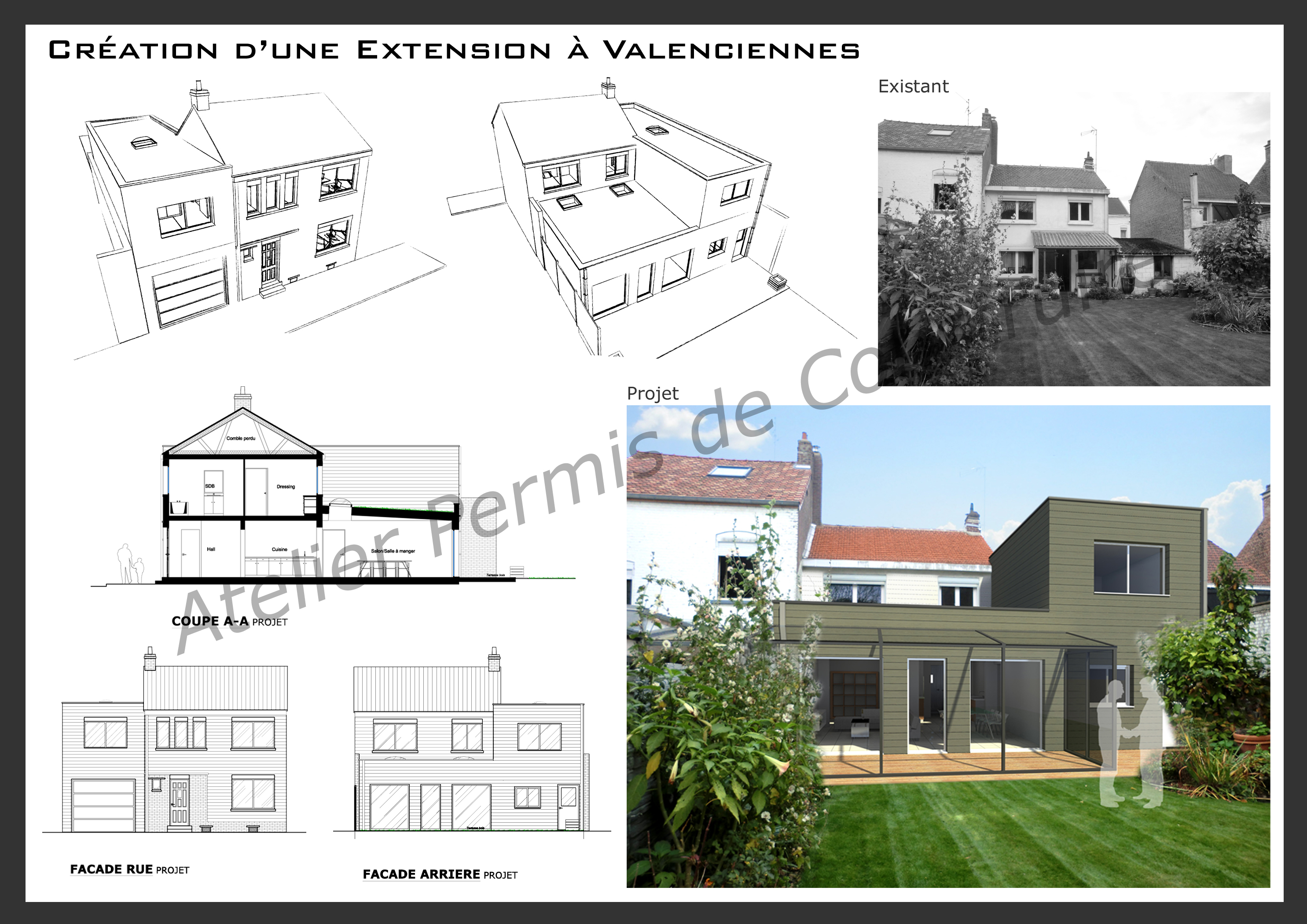 15.26 Extension maison permis de construire nord Valenciennes